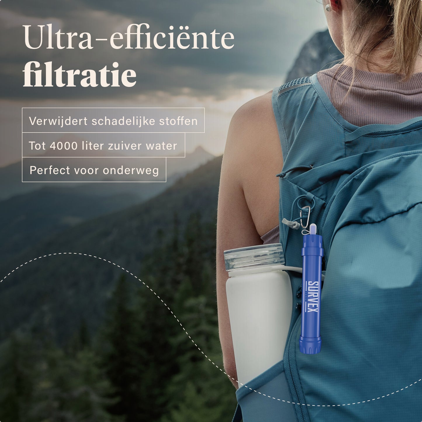 Survex Water Filter Straw - Blauw