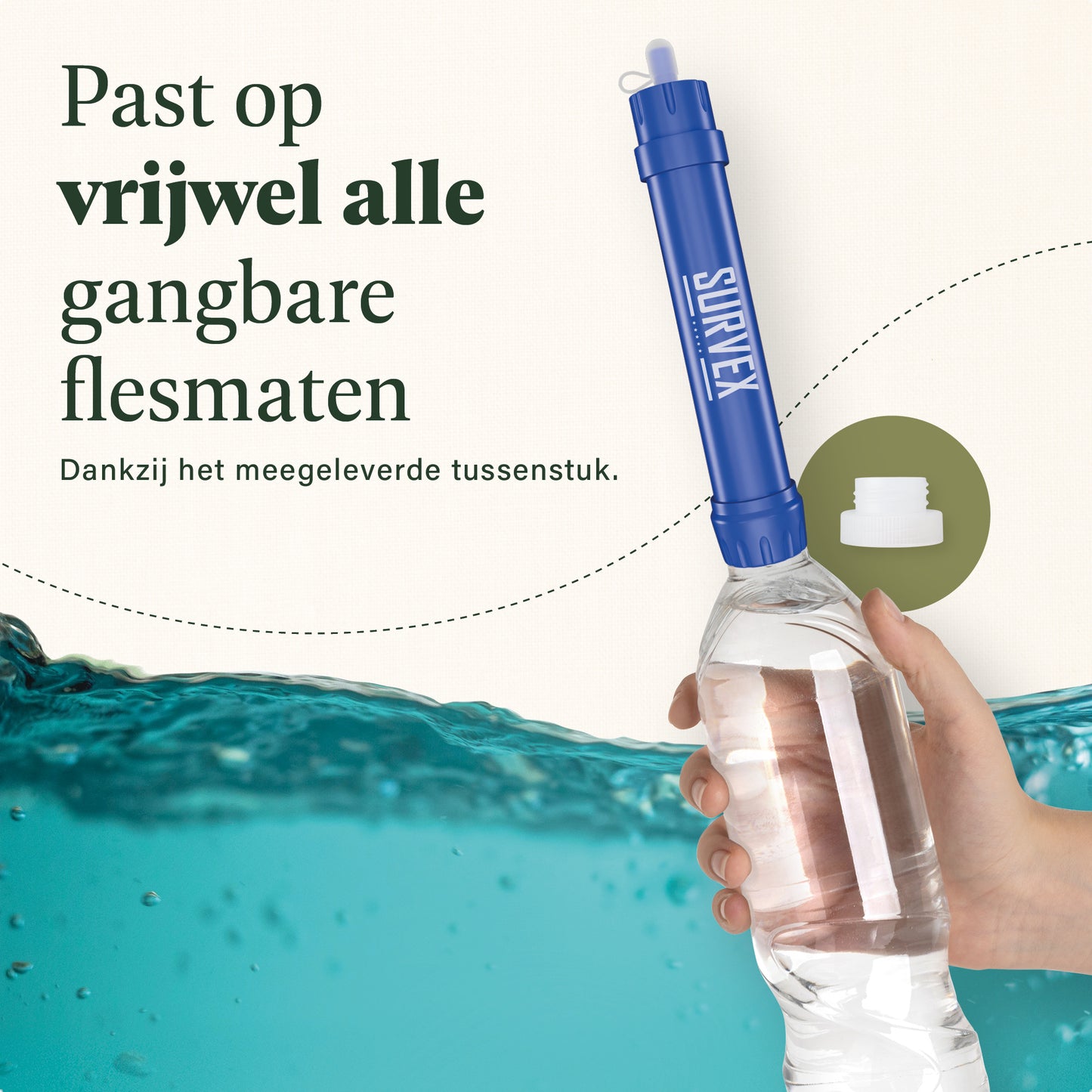 Survex Water Filter Straw - Blauw