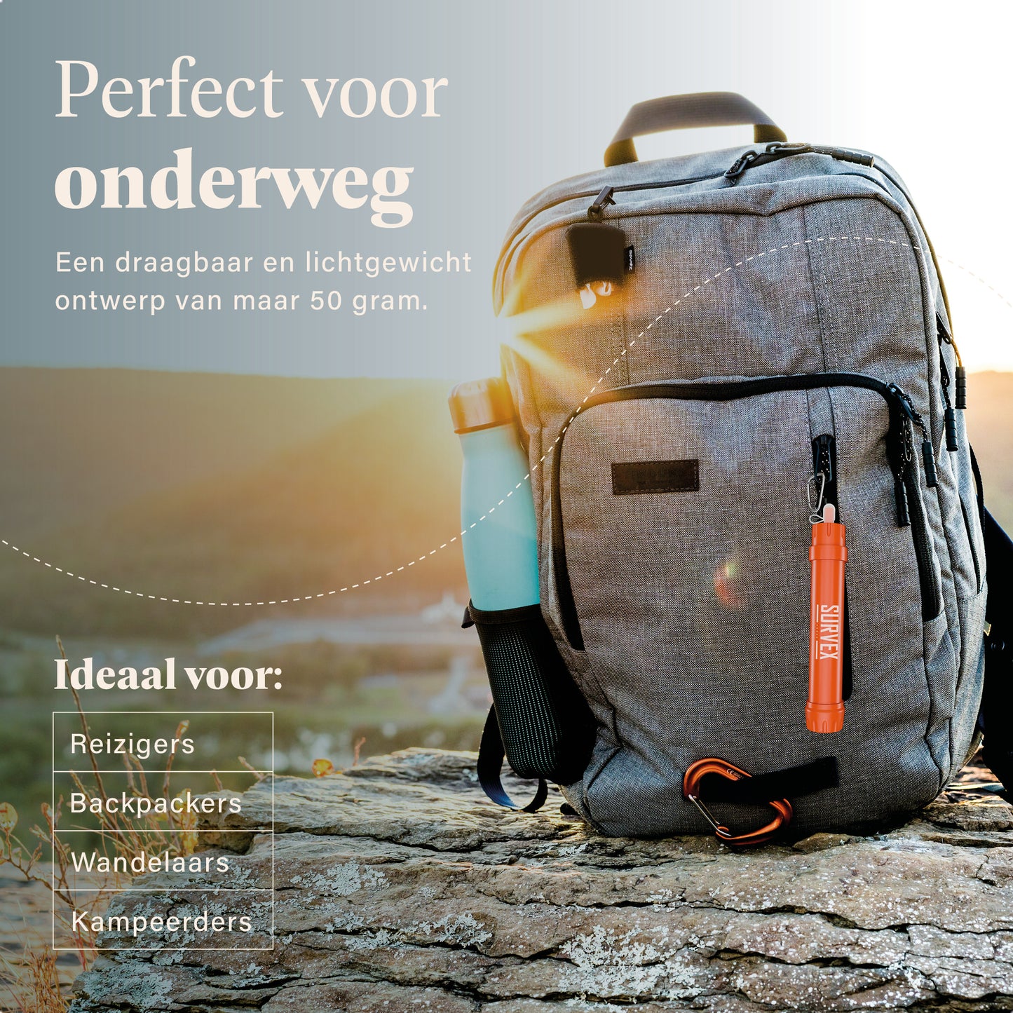 Survex Water Filter Straw - Oranje
