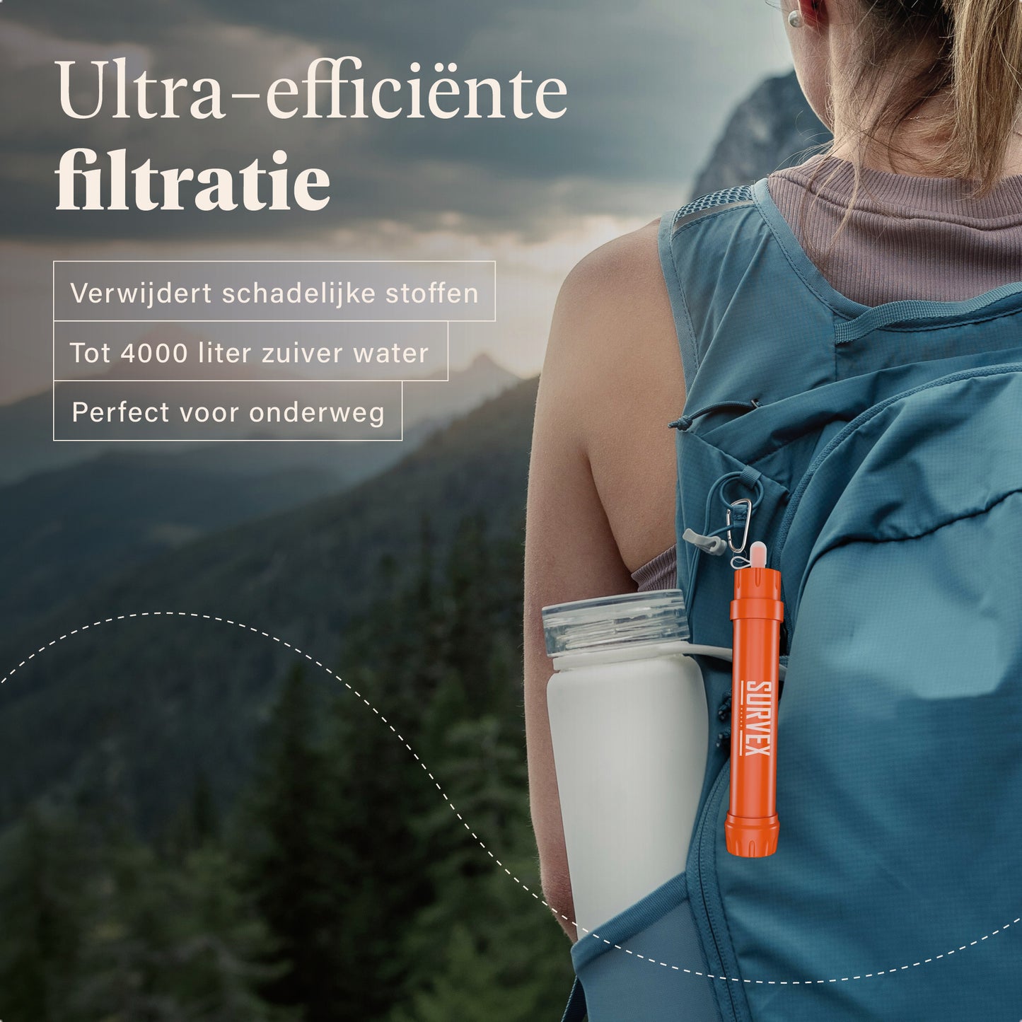 Survex Water Filter Straw - Oranje