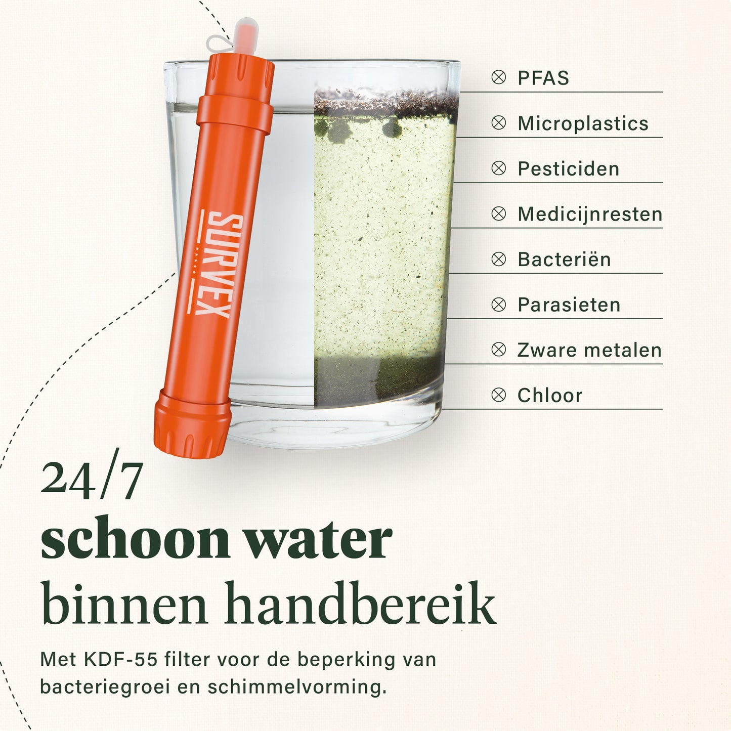 Survex Water Filter Straw - Oranje