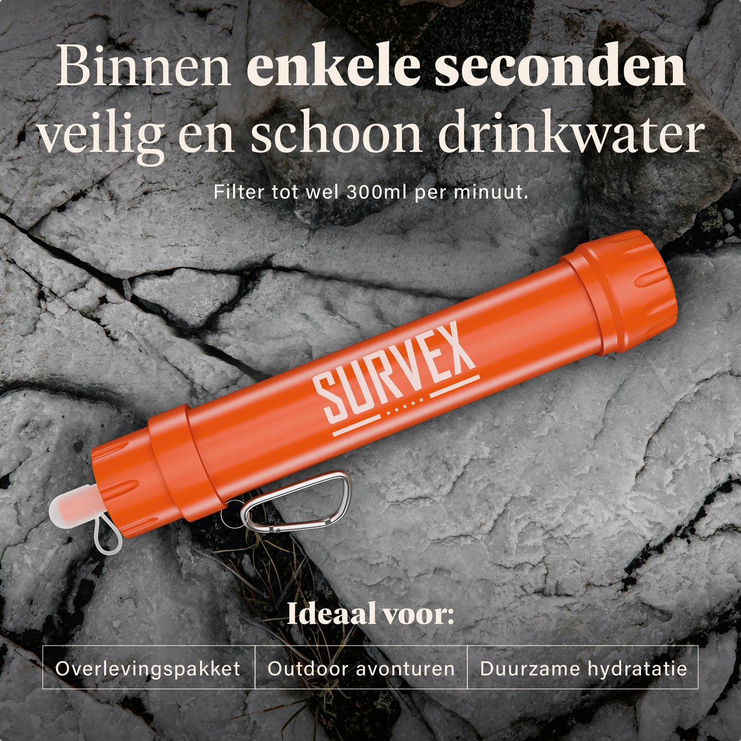 Survex Water Filter Straw - Oranje