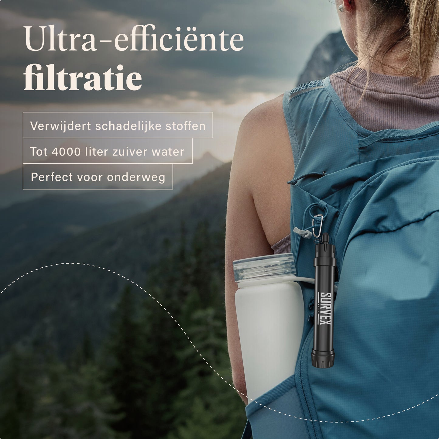 Survex Water Filter Straw - Zwart