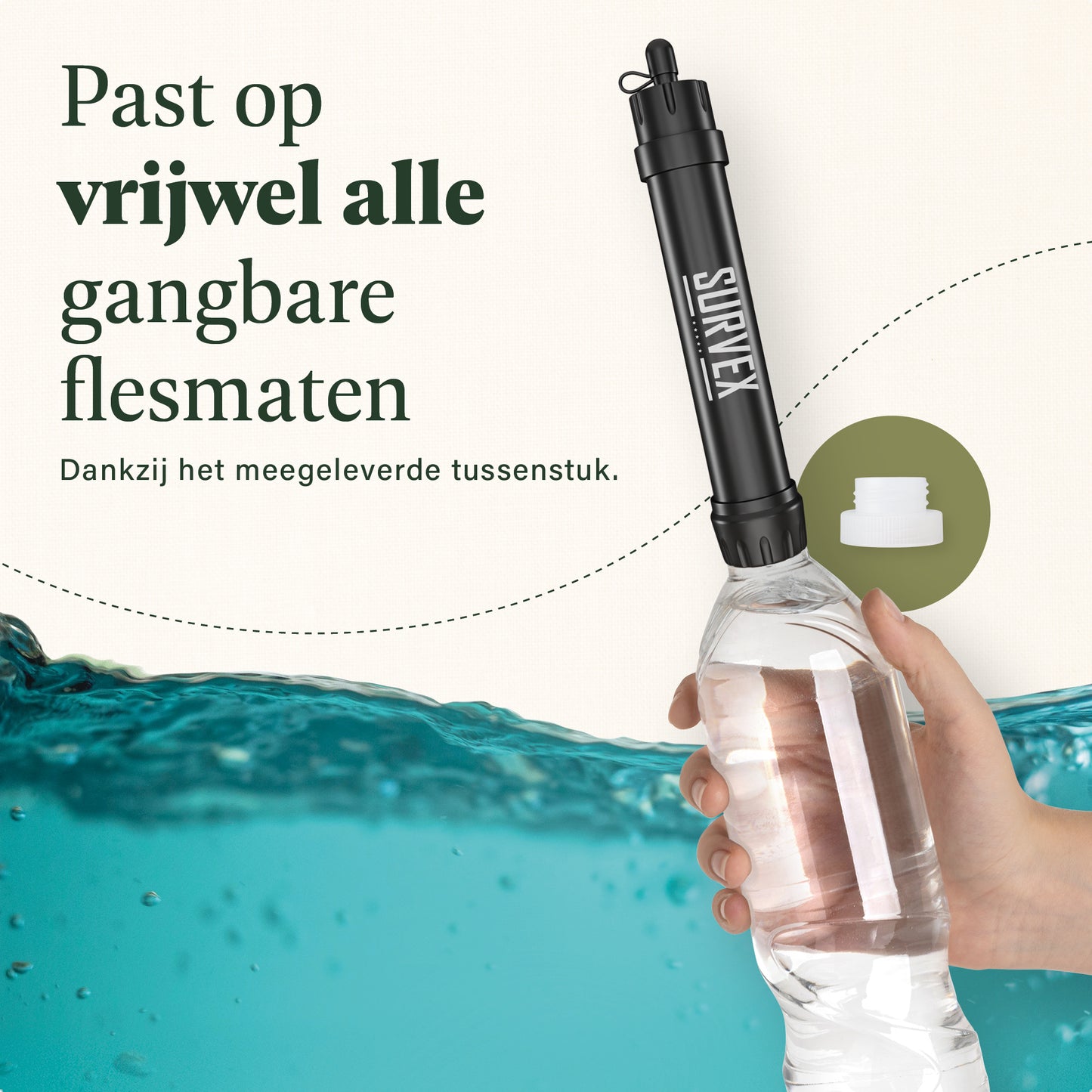 Survex Water Filter Straw - Zwart
