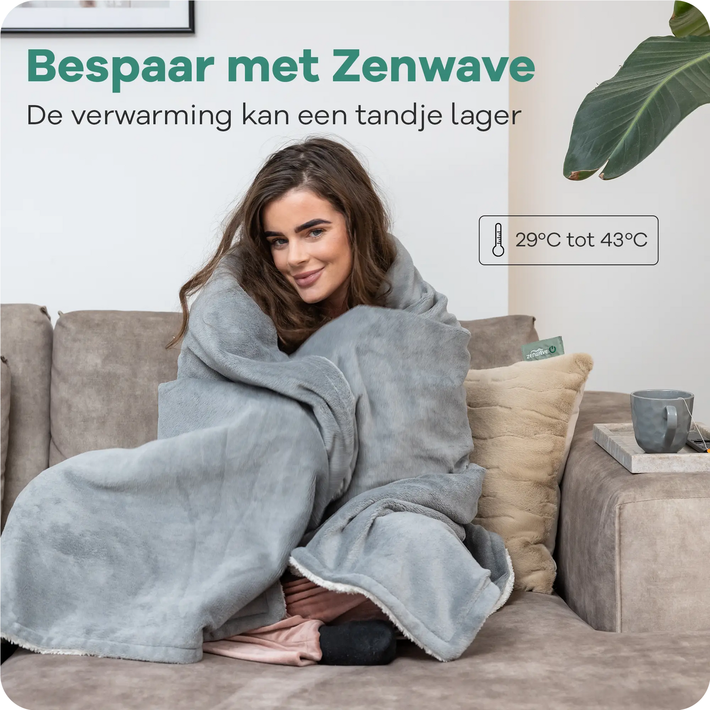 Zenwave Elektrische Deken - Antraciet